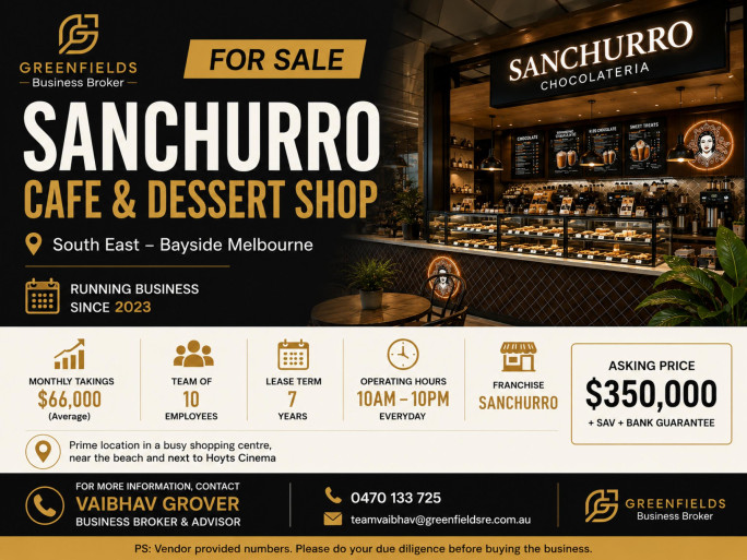 San Churro Cafe & Dessert Franchise for Sale Frankston, Melbourne 