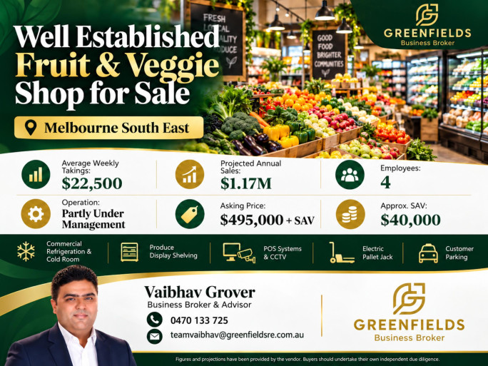 Well Established Fruit & Veggie Business for Sale Melbourne 
