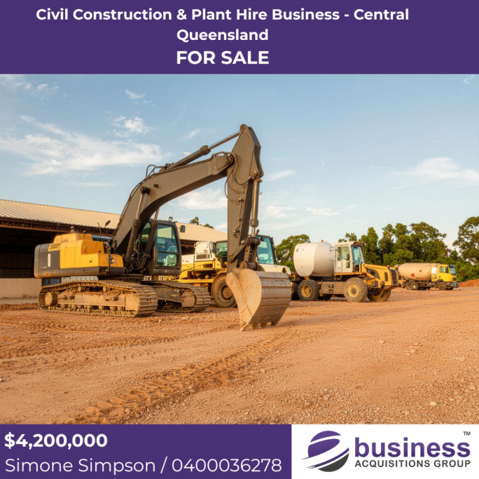 Civil Construction & Plant Hire Business for Sale Central Queensland