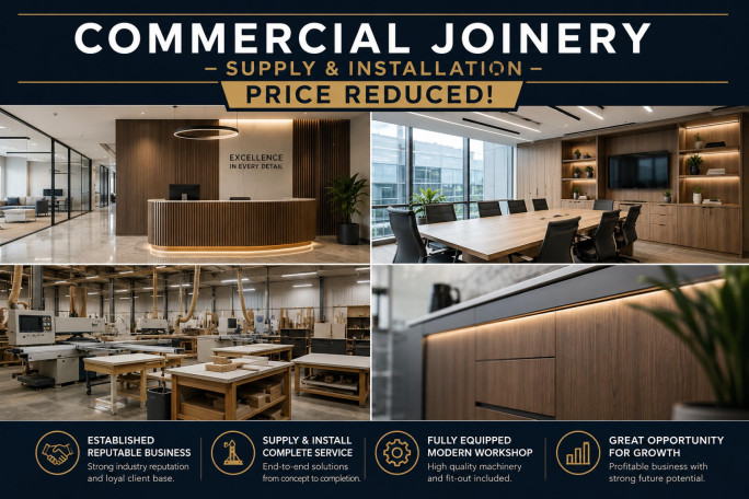 Commercial Joinery Supply and Installation Business for Sale Sydney 